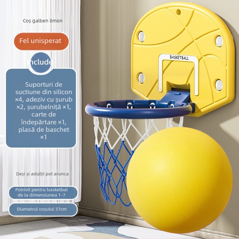 Antelope coș de baschet pentru copii, silențios, montat pe perete, reglabil pe înălime, pentru interior și exterior