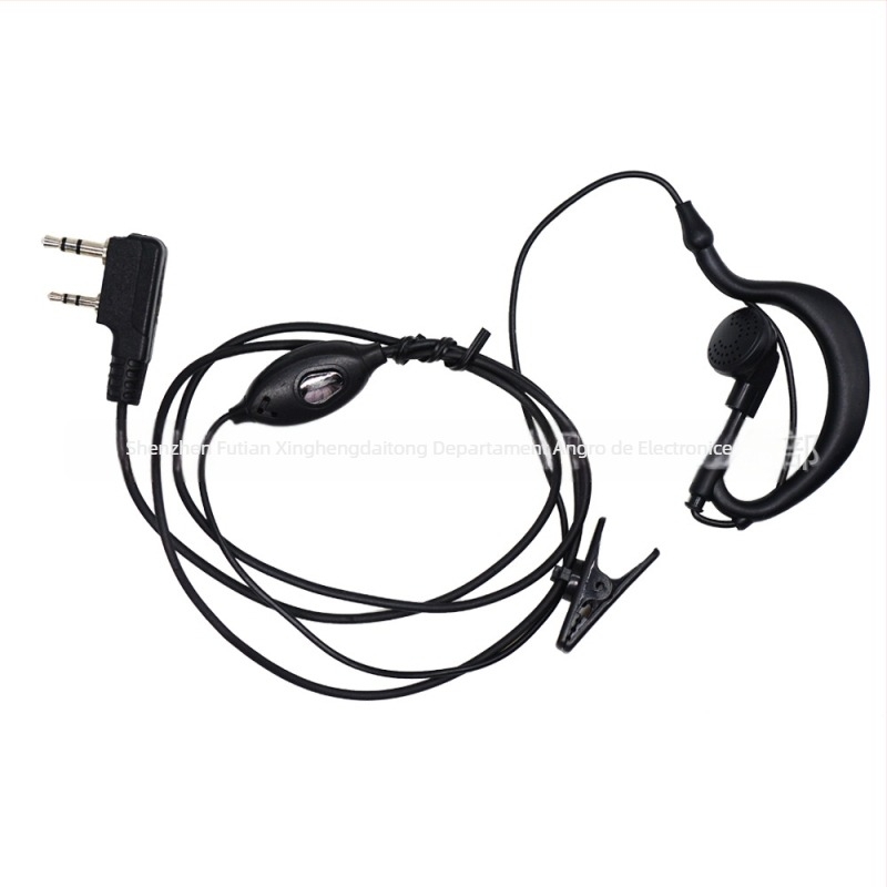 Baofeng headset pentru radio cu cablu din piele, compatibil BF-888S/BF-992, 5R, baterie litiu, cablu 120 cm, impedanță 8888 Ω, rază de până la 1,5 km