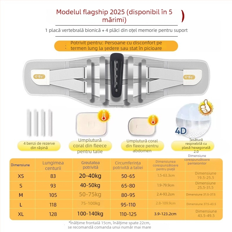 Centură de susținere lombară pentru ameliorarea ortopedică, respirabilă, din fibre de poliester, pentru adulți, yoga (Fibre de poliester • Adulți • Yoga)