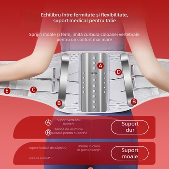 Banda de talie autoîncălzitoare cu placă de oțel pentru corectarea posturii, respirabilă pentru toate anotimpurile, spandex