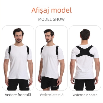 Corector de postură cu bretele reglabile, Curea de susținere a spatelui, model Humpback Correction Belt, material neopren + poliester, potrivit pentru toate sezoanele