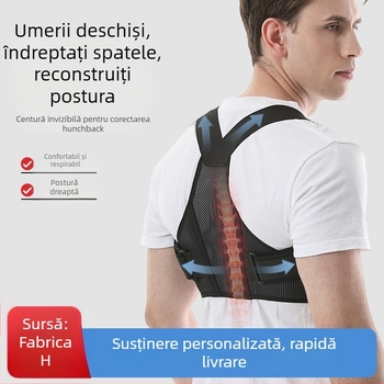 Beltă de corecție a posturii, respirabilă, Osik, pentru elevi și adulți, cu bretele pentru umeri