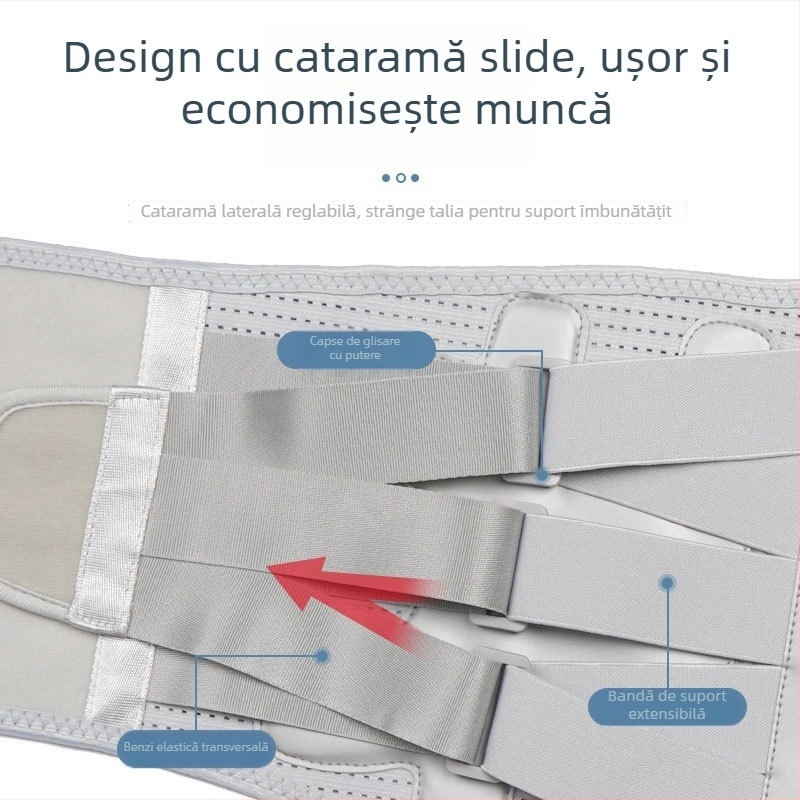 Centură lombară respirabilă cu placă din oțel – protecție talie, suport lombar, corecție a spatelui