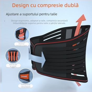 Curea de talie respirabilă cu placă din oțel, unisex, țesătură plasă, autoîncălzire, model de vară