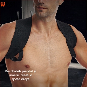 Banda de corecție a poziției umărului pentru împins la bancă și antrenamentele umerilor - West, fibră poliesterică, protecție pentru umeri, utilizare generală, potrivită pentru fotbal, etichetă privată licențiată