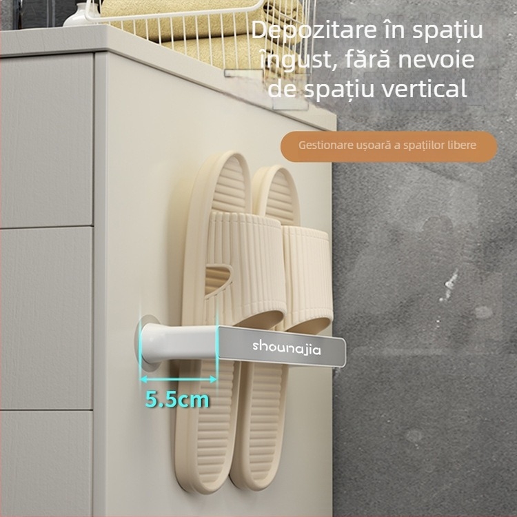 Suport de prosoape din plastic, montaj pe perete fără găuri, organizator pentru baie