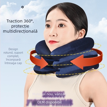 Orteză cervicală cu trei straturi, retrator gonflabil, portabil, unisex, model C04