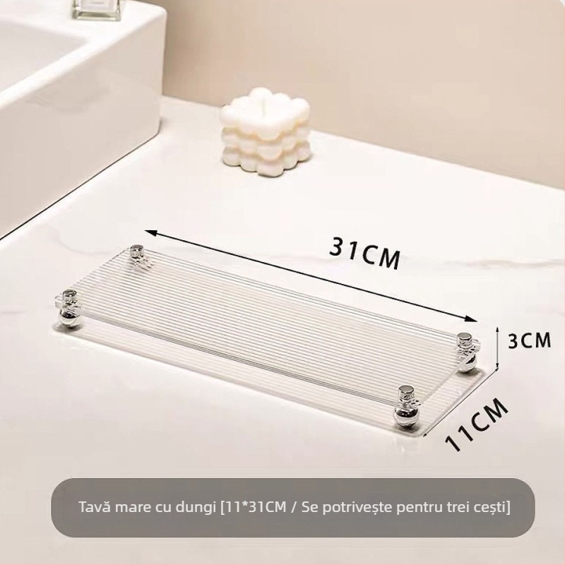 Raft de depozitare pentru chiuveta din plastic, un singur nivel, raft de baie pentru cosmetice, design modern