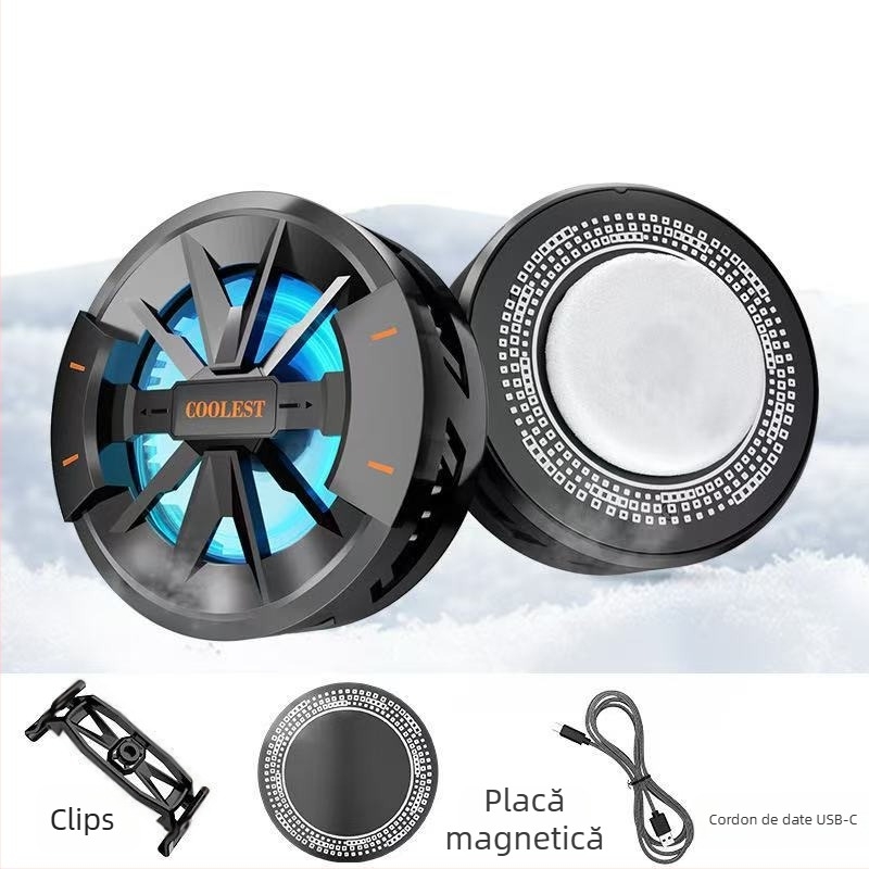Răcitor magnetic pentru telefon, semiconductori dual-core, clip de spate, 125 g, 10W, interfață Type-C, ABS+metal, model N26