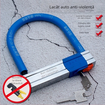 Lacăt U pentru motociclete, mașini electrice și biciclete — corp din oțel, Hero Liang Shan, greutate 1180 g