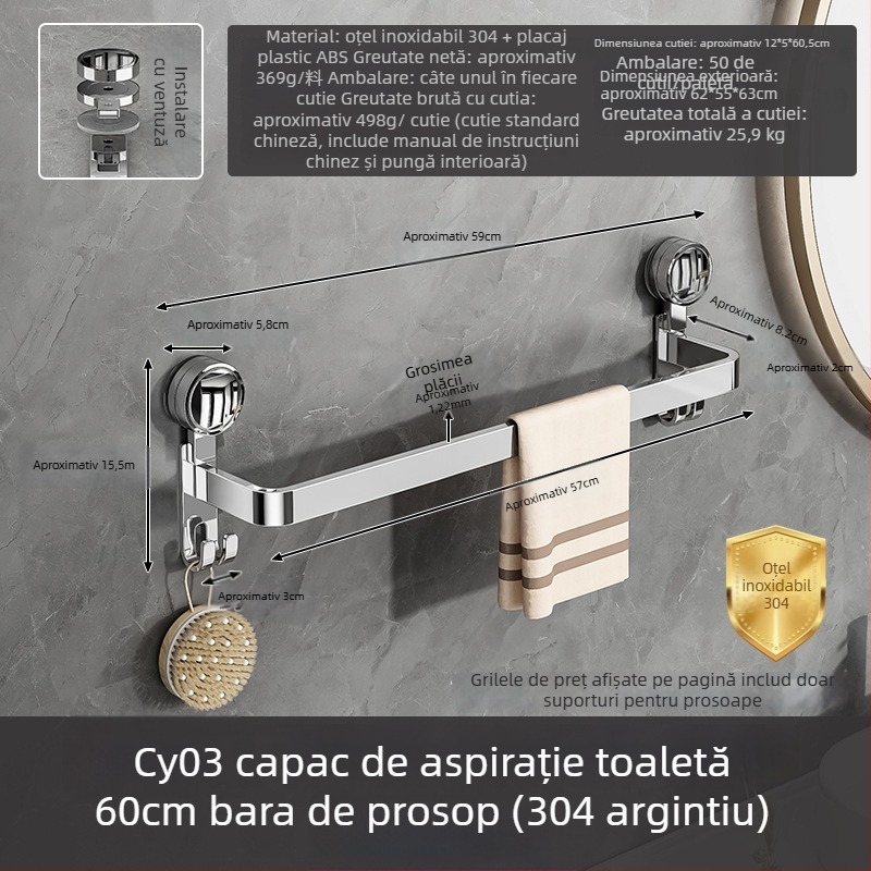 Raft pentru papuci și prosoape din oțel inoxidabil 304 - montaj fără găuri, Guangkai brand, personalizabil