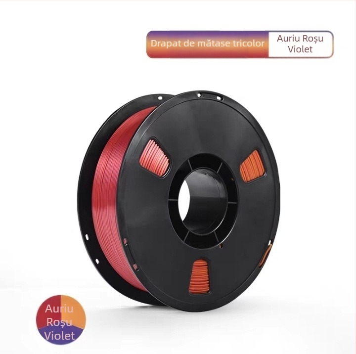 Filament PLA Silk pentru imprimare 3D, cu textură mătăsoasă; compatibil cu imprimante FDM; Material: PLA Silk; Precizie imprimare: ±0,02 mm; Greutate: 1 kg