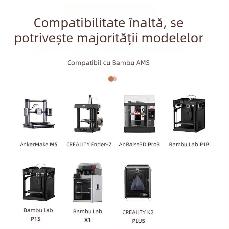 Filament PLA Silk pentru imprimare 3D, cu textură mătăsoasă; compatibil cu imprimante FDM; Material: PLA Silk; Precizie imprimare: ±0,02 mm; Greutate: 1 kg