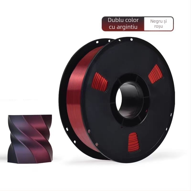 Filament PLA Silk pentru imprimare 3D, cu textură mătăsoasă; compatibil cu imprimante FDM; Material: PLA Silk; Precizie imprimare: ±0,02 mm; Greutate: 1 kg