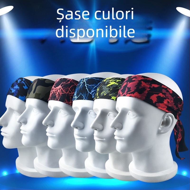 Bentiță sport pentru cap, absorbantă la transpirație, unisex, 85% poliester, 15% spandex, pentru alergare și yoga
