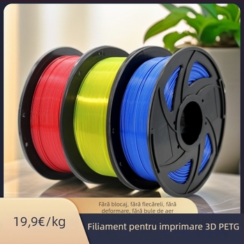 Filament 3D pentru imprimantă PETG, PETG003, secțiune circulară, lungime aproximativ 330 m, densitate 1.29–1.40 g/cm³