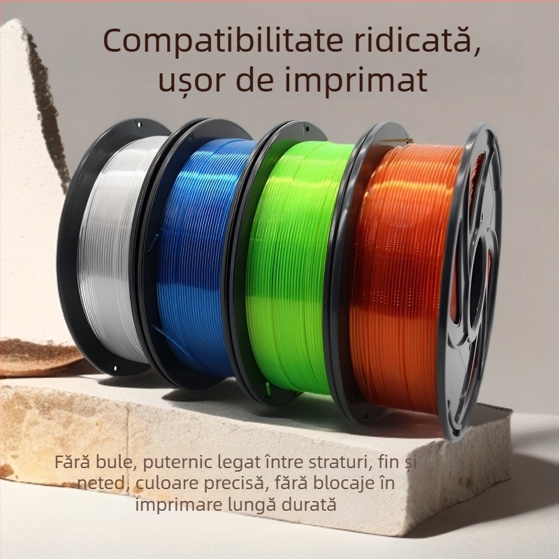 Filament 3D pentru imprimantă PETG, PETG003, secțiune circulară, lungime aproximativ 330 m, densitate 1.29–1.40 g/cm³