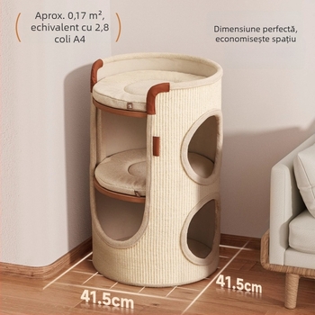 Hoopet Cadru de cățărare pentru pisici — design simplu, două etaje, din sisal, potrivit pisicilor de talie mică