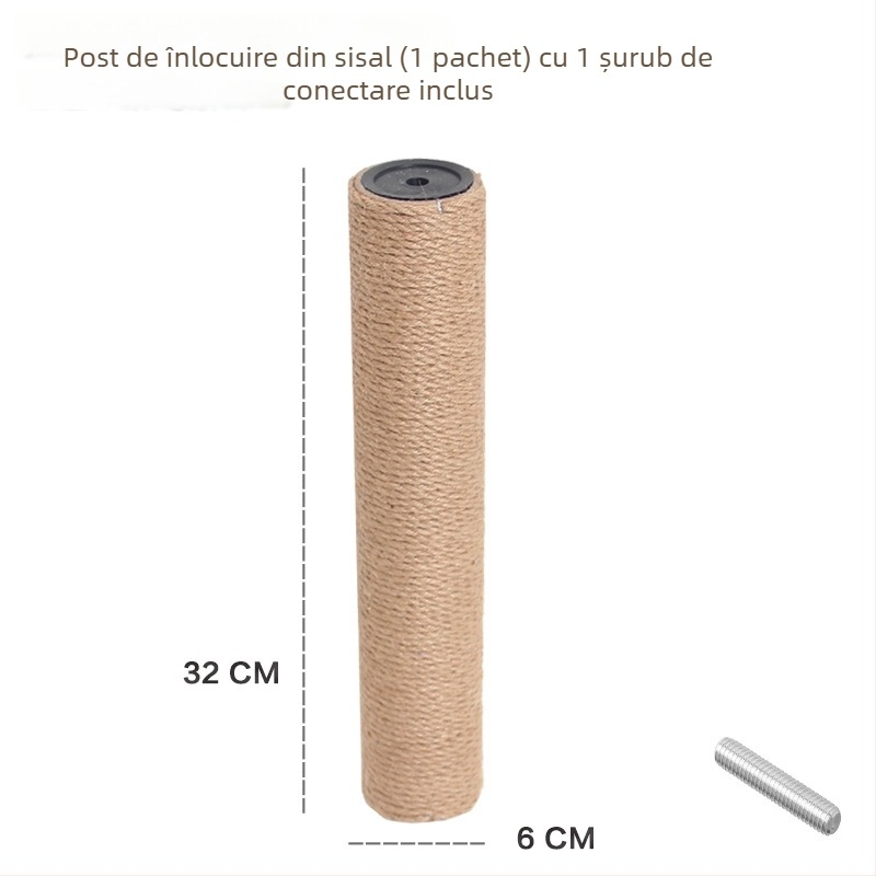 Copac pentru pisici cu casă integrată, material sisal, brand Cute Xiao Ai, model PJ--886, stil simplu