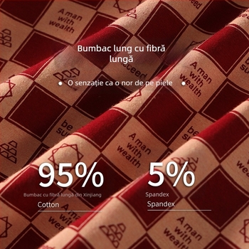 Boxeri de bărbați din bumbac, respirabili, talie medie, model în dungi/karo, design zodiac 2025