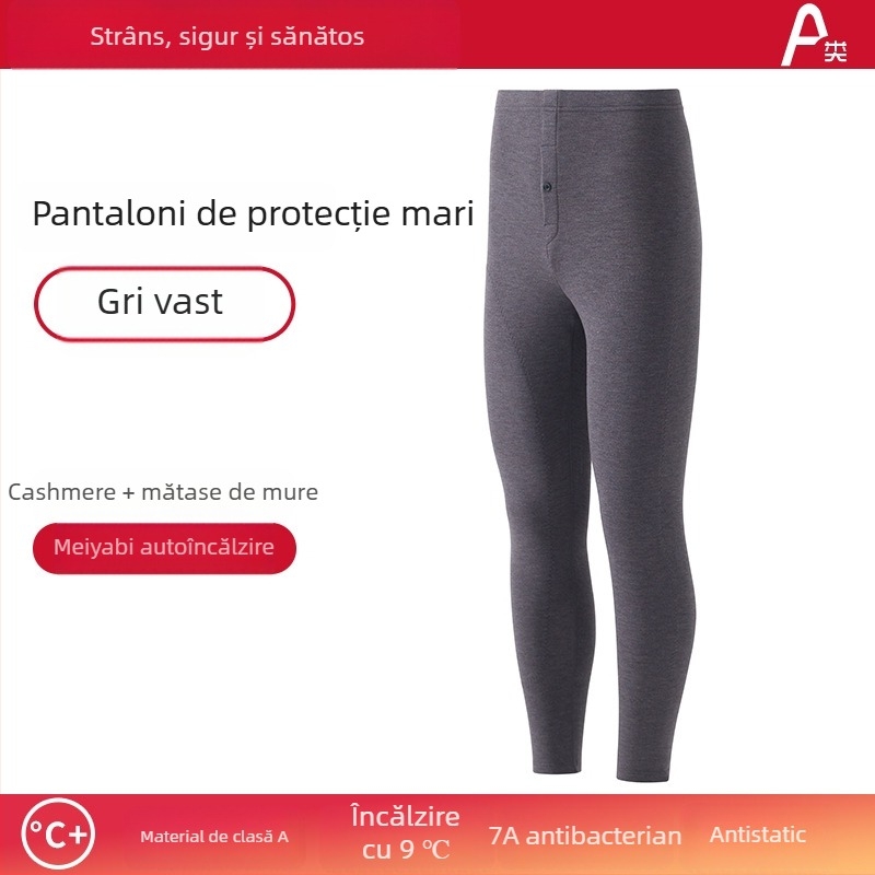 Set termic unisex cu căptușeală din catifea, material acrilic Derong, dublu strat, grosime extra 401–500 g/m², guler rotund, mâneci lungi, set sus și jos