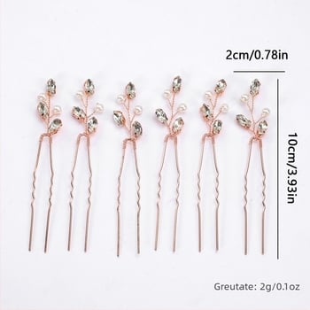 Agrafă pentru păr cu cristale – accesorii feminine în stil antic pentru fotografii de nuntă, clip în formă de U, Carlo ornaments