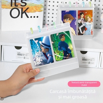 Album foto, album transparent pentru carduri de birou, copertă PP, legare loose-leaf, 10 pagini, imprimare logo, personalizare disponibilă