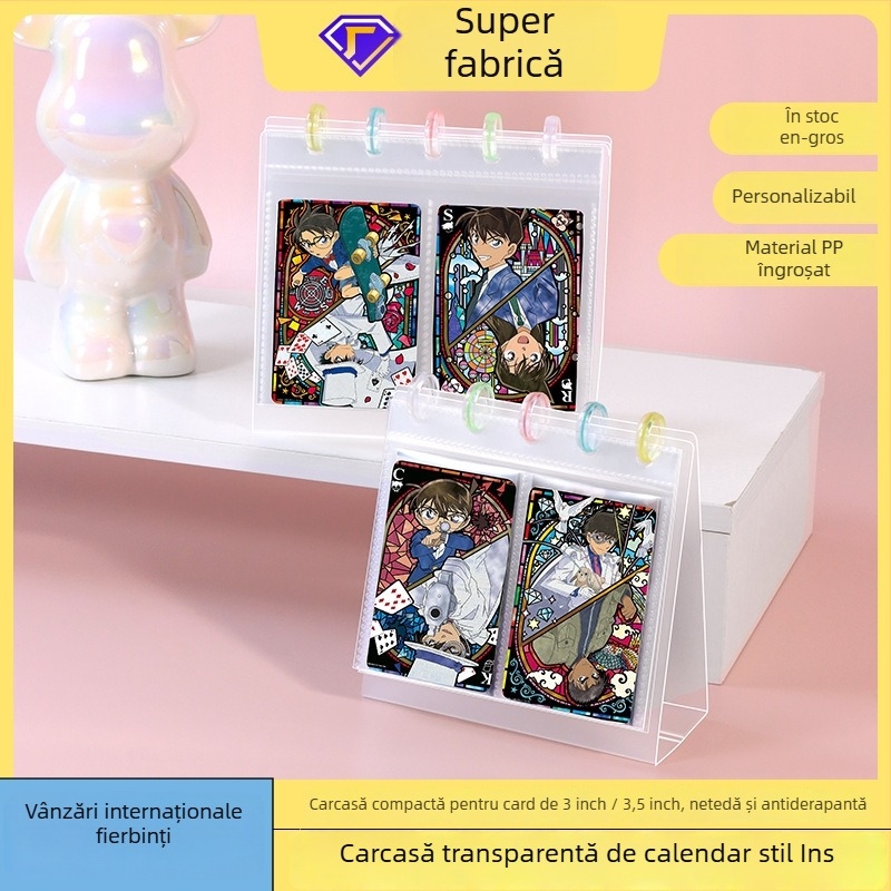 Album foto, album transparent pentru carduri de birou, copertă PP, legare loose-leaf, 10 pagini, imprimare logo, personalizare disponibilă