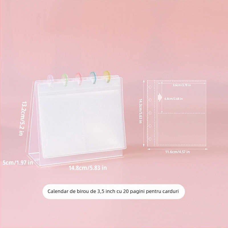 Album foto, album transparent pentru carduri de birou, copertă PP, legare loose-leaf, 10 pagini, imprimare logo, personalizare disponibilă