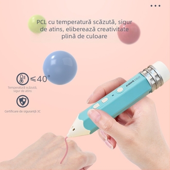 Set de stilou 3D pentru copii – temperatură scăzută, jucărie educațională DIY pentru artă și știință (4–6 ani)