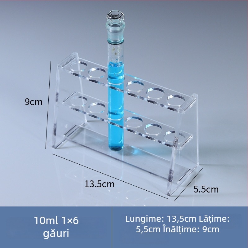 Raft din sticlă pentru tuburi colorimetrice de 10/25/50/100 ml, 6–30 găuri, rând simplu sau dublu