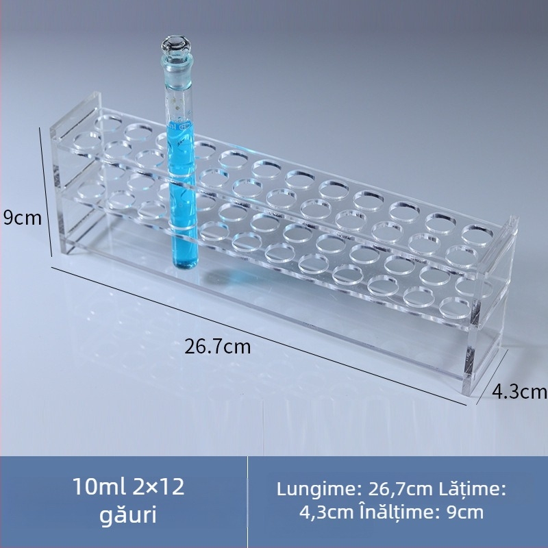 Raft din sticlă pentru tuburi colorimetrice de 10/25/50/100 ml, 6–30 găuri, rând simplu sau dublu