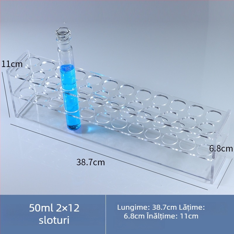 Raft din sticlă pentru tuburi colorimetrice de 10/25/50/100 ml, 6–30 găuri, rând simplu sau dublu