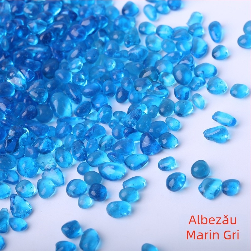 Pietre de peisaj pentru acvariu – nisip pentru fund cu bază din sticlă, pachet 25 kg, 250 g/buc, brand Huaying