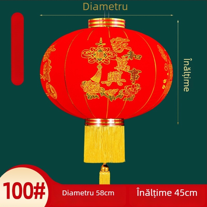 Felinar decorativ – pereche, material textură catifelată, formă rotundă, stil etnic, lucru manual