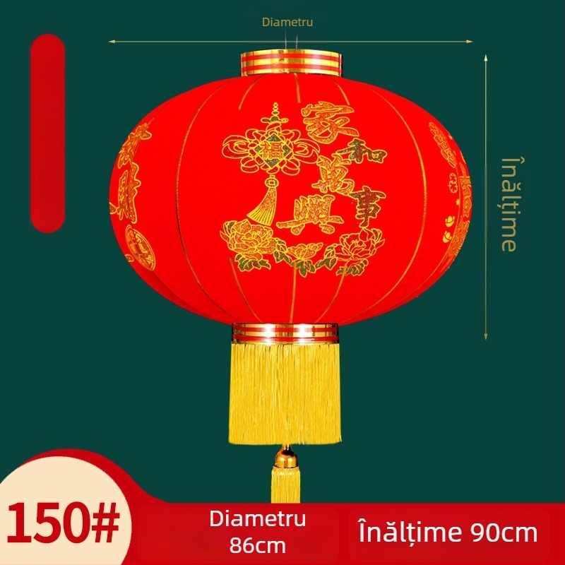 Felinar decorativ – pereche, material textură catifelată, formă rotundă, stil etnic, lucru manual