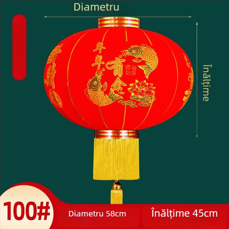 Felinar decorativ – pereche, material textură catifelată, formă rotundă, stil etnic, lucru manual