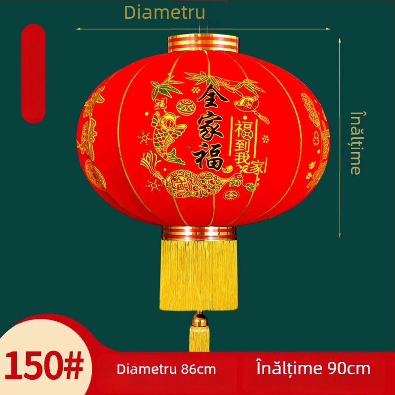 Felinar decorativ – pereche, material textură catifelată, formă rotundă, stil etnic, lucru manual