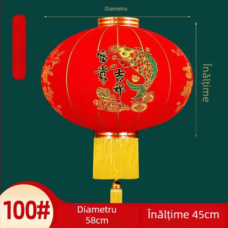 Felinar decorativ – pereche, material textură catifelată, formă rotundă, stil etnic, lucru manual