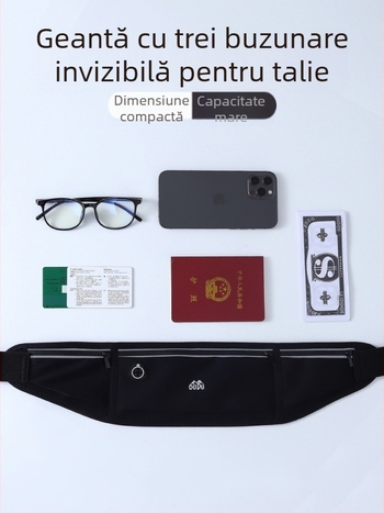 Improved geantă talie antifurt din nylon pentru bărbați — buzunar pentru pașaport și telefon, respirabilă, rezistentă la uzură, căptușeală PU, crossbody sport