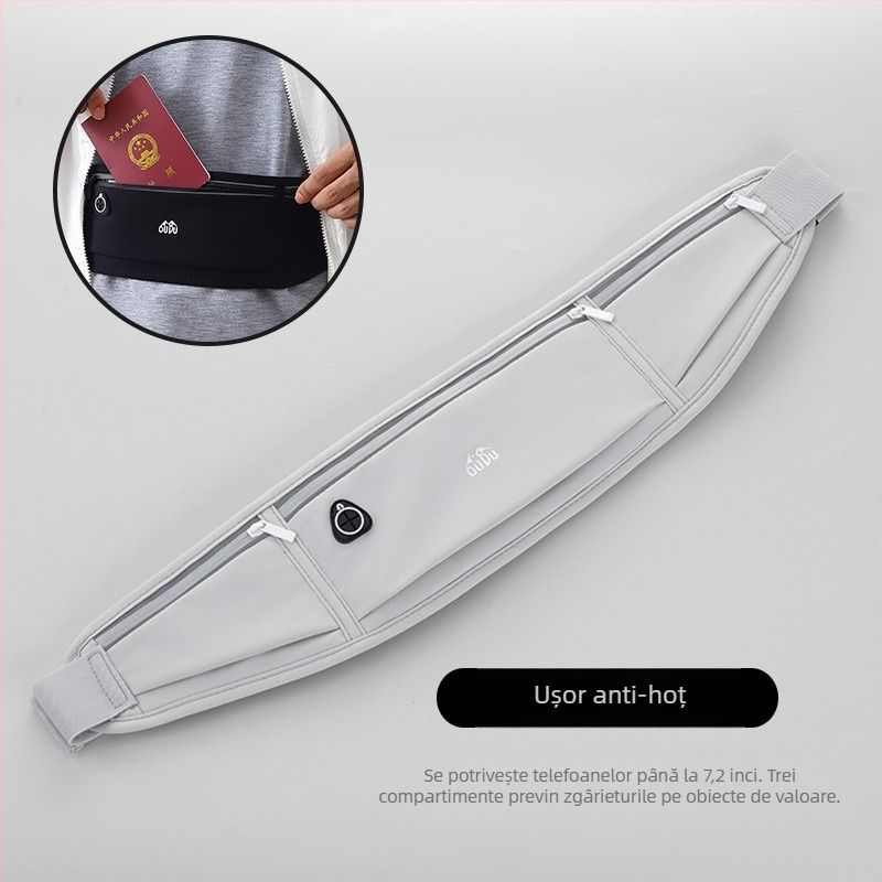 Improved geantă talie antifurt din nylon pentru bărbați — buzunar pentru pașaport și telefon, respirabilă, rezistentă la uzură, căptușeală PU, crossbody sport