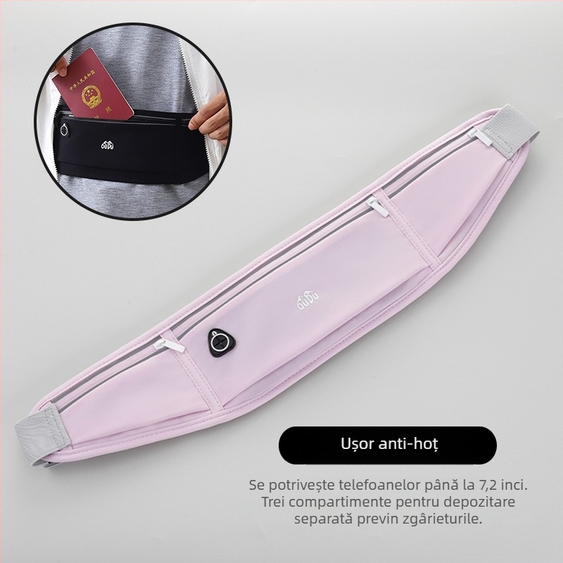 Improved geantă talie antifurt din nylon pentru bărbați — buzunar pentru pașaport și telefon, respirabilă, rezistentă la uzură, căptușeală PU, crossbody sport