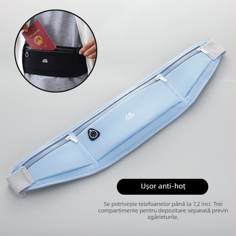 Improved geantă talie antifurt din nylon pentru bărbați — buzunar pentru pașaport și telefon, respirabilă, rezistentă la uzură, căptușeală PU, crossbody sport
