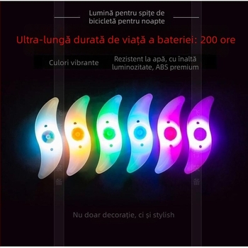 Lumină pentru roata bicicletei pentru adolescenți, cu efecte de clipire pentru plimbări nocturne — Amber; Fără personalizare; Fără import; Alte piețe