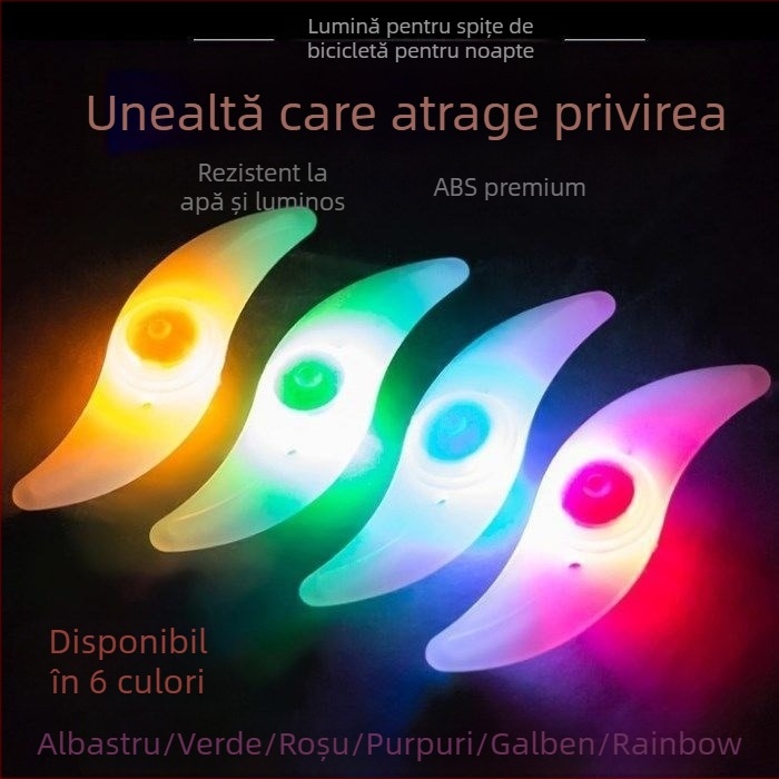 Lumină pentru roata bicicletei pentru adolescenți, cu efecte de clipire pentru plimbări nocturne — Amber; Fără personalizare; Fără import; Alte piețe