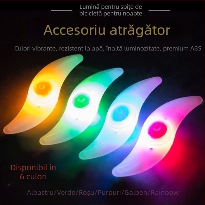 Lumină pentru roata bicicletei pentru adolescenți, cu efecte de clipire pentru plimbări nocturne — Amber; Fără personalizare; Fără import; Alte piețe