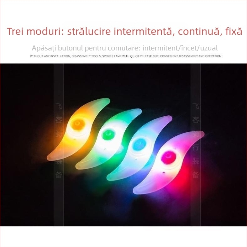Lumină pentru roata bicicletei pentru adolescenți, cu efecte de clipire pentru plimbări nocturne — Amber; Fără personalizare; Fără import; Alte piețe