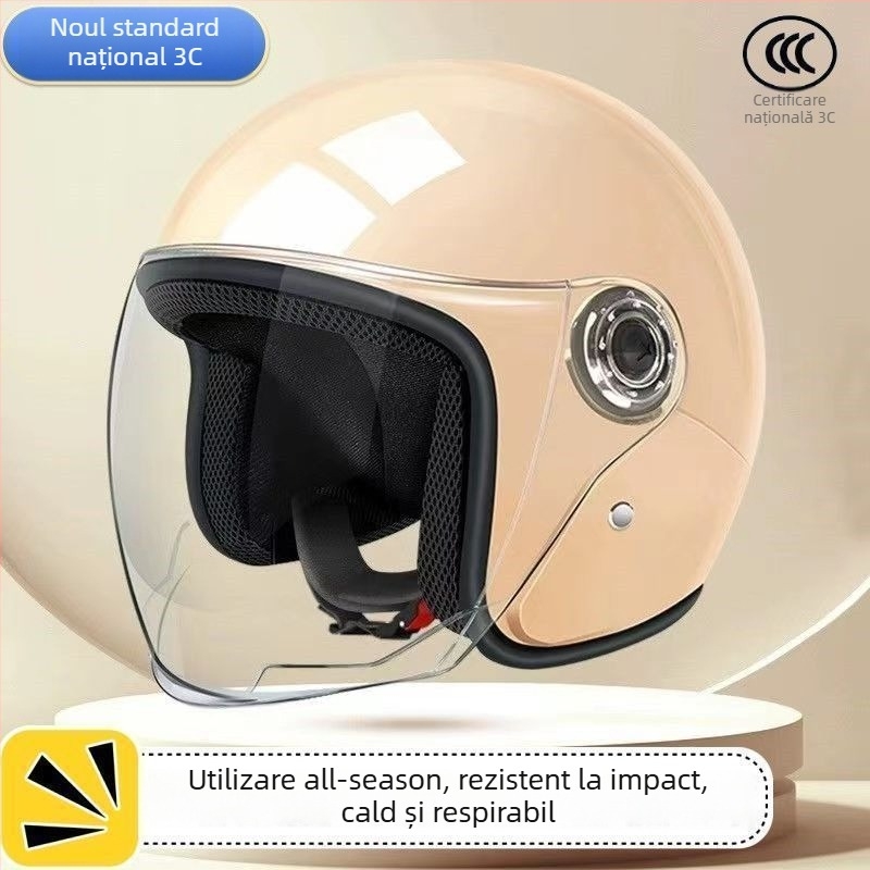 Casca pentru motocicletă și bicicletă electrică — Unisex, patru anotimpuri, cald cu design cu urechi duble; Model jwitWKMa; Personalizare: Da; Certificare: TCO99; Material: Altul; Potrivit pentru toți