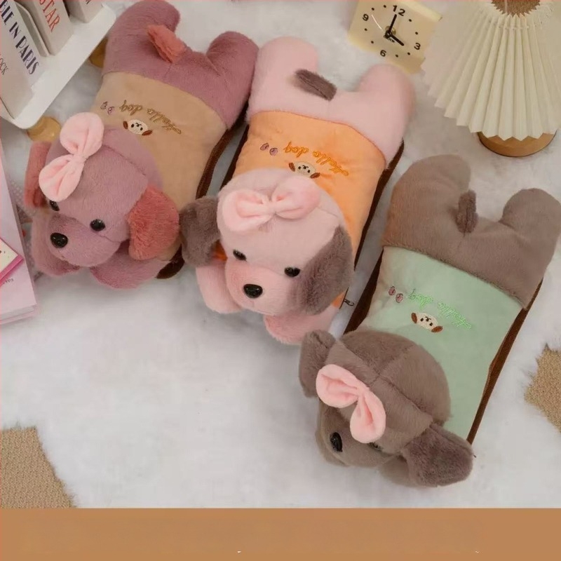 Flacon de apă fierbinte reîncărcabil cu design desen animat, încălzitor electric rezistent la explozie, husă pluș pentru încălzirea mâinilor cu fermoar, detașabilă și lavabilă, Corduroy, model Double Hands, 220V, 500W, Metoda de încălzire: Încărcare, Jiabe