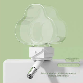 Sticlă de apă pentru hamster cu mecanism cu bilă rulantă, automată, transparentă, anti-scurgere (Material: PP+PC+Oțel inoxidabil; Origine: Shandong; Brand: Chengxi; Produs Nr.: Cloud Water Bottle)